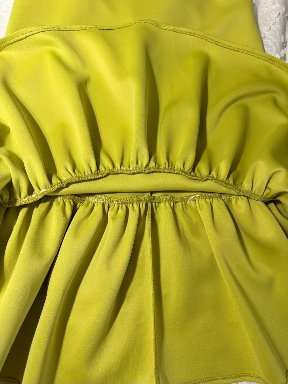 ASOS Lime Green Sleeveless Ruffle-Hem Scuba Mini Dress - Picture 8 of 8
